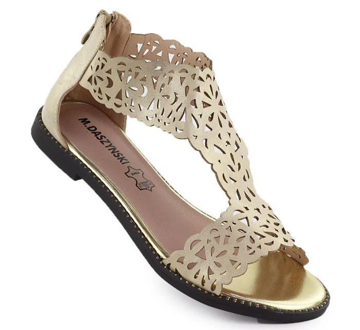 Dámské ažurové sandály zlaté M.Daszynski model 22051738 - M. Daszyński