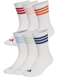 Ponožky adidas 3-Stripes Essentials Cushioned Crew 6 Pak white KE5493