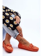 Damskie Zamszowe Mokasyny Pomarańczowe Si Passione Damskie Zamszowe Mokasyny Pomarańczowe Si Passione