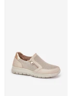 Półbuty Damskie Na Platformie Z Zamkiem Złote Leanae Półbuty Damskie Na Platformie Z Zamkiem Złote Leanae