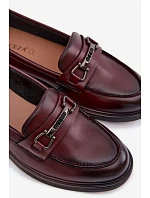 Kožené dámské mokasyny Vinceza 39983 bordó