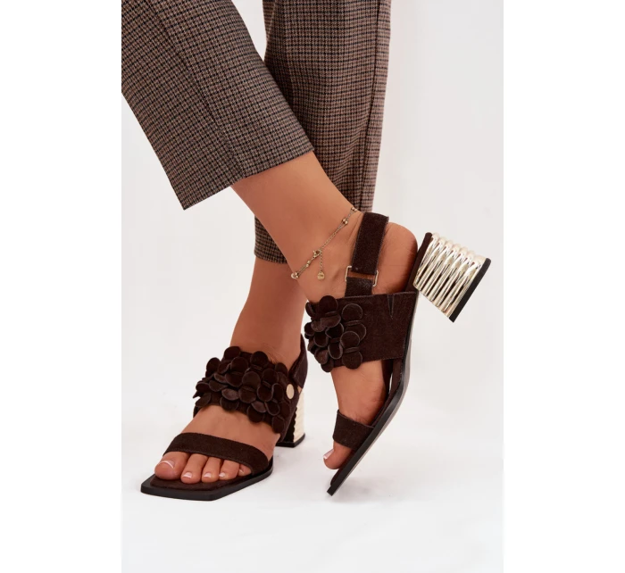 Sandále na podpätku model 225347 Vykročte štýlovo