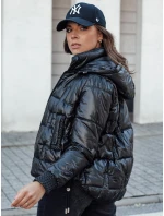 Dámská zimní bunda krátká prošívaná s kapucí černá Dstreet model 21980753 - FashionStreet