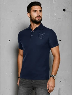 Pánská polokošile s nášivkou modrá Dstreet model 21987839 - FashionStreet