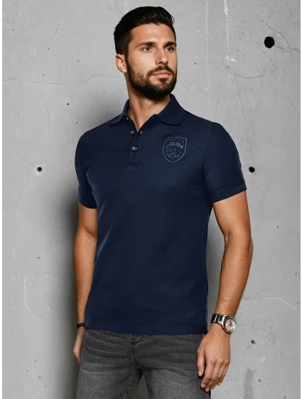 Pánská polokošile s nášivkou modrá Dstreet model 21987839 - FashionStreet