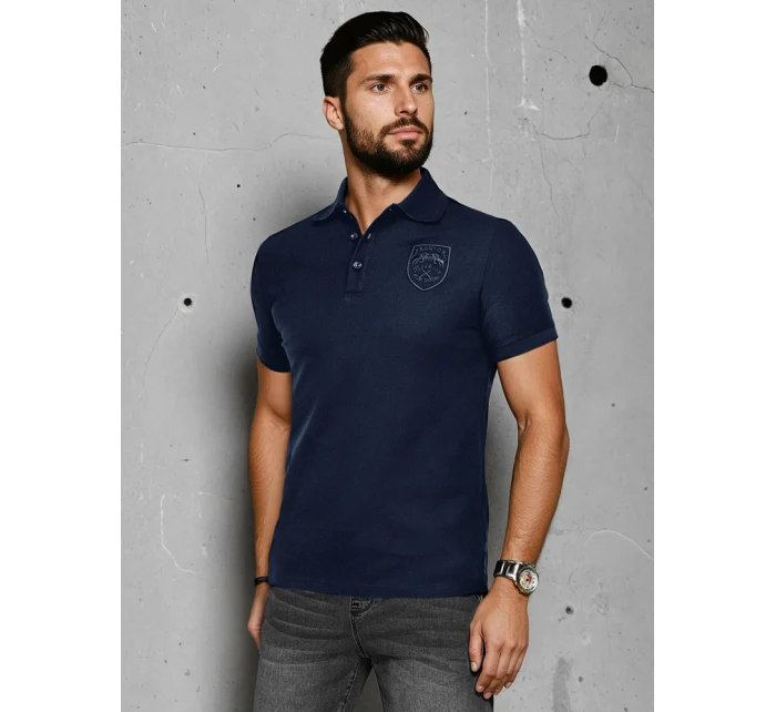 Pánská polokošile s nášivkou modrá Dstreet model 21987839 - FashionStreet