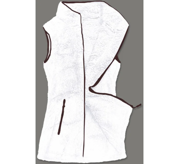 Bílá dámská plyšová vesta model 17969123 - J.STYLE