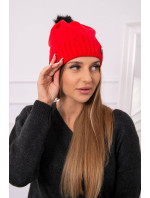 Dámska čiapka s brmbolcom Judith K347 červená