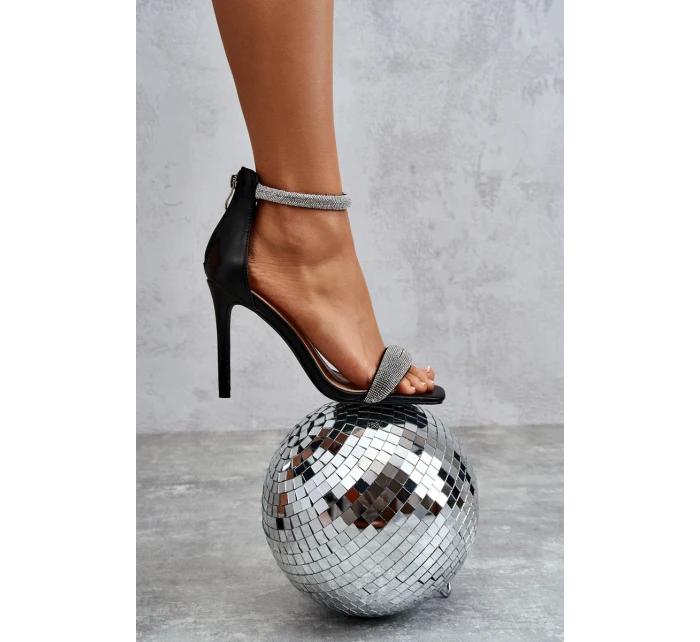 Eleganckie Sandałki Na Szpilce Czarne Patricio Eleganckie Sandałki Na Szpilce Czarne Patricio