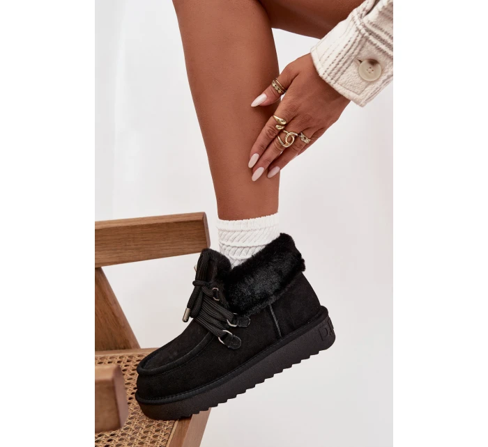 D.Franklin dámske snežnice z prírodného semišu - čierne D.Franklin dámske snežnice z prírodného semišu - čierne