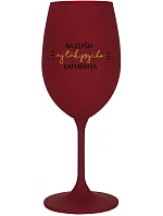 BEST YET SO PSYCHO GIRL - bordový pohár na víno 350 ml
