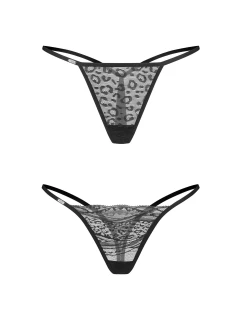 Dámske sexy tangá Clara 2-Pack black - Obsessive