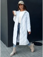 Dámský prošívaný dlouhý kabát bílý Dstreet model 21978774 - FashionStreet