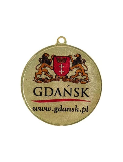 Zlatá oceľová medaila za prvé miesto s farebnou potlačou LuxorJet