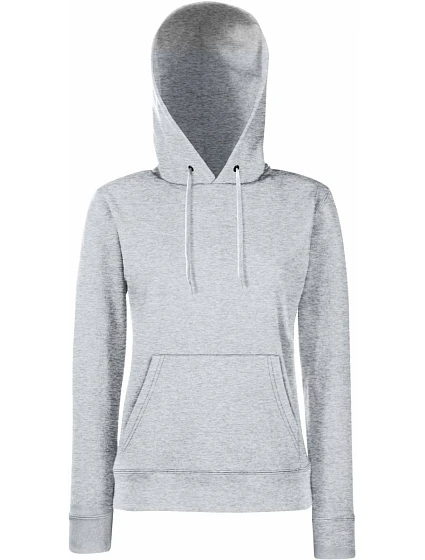 Fruit of the Loom Classic Lady-Fit Hooded Sweat Dámska mikina s kapucňou 16.2038 heather grey Fruit of the Loom Classic Lady-Fit Hooded Sweat Dámska mikina s kapucňou 16.2038 heather grey