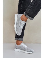 Semišové Vzorované Sportovní Boty Na Platformě S D&A Stříbrné model 21686203 - S.Barski