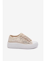 Lee Cooper LCW-26-44-4481 Dámske šnurovacie tenisky na platforme Beige Lee Cooper LCW-26-44-4481 Dámske šnurovacie tenisky na platforme Beige