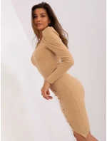 Sukienka EM SK HW 20 model 18738556 camelowy - FPrice Sukienka EM SK HW 20 model 18738556 camelowy - FPrice