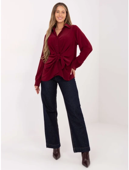 Koszula IT KS model 21786360 bordowy - FPrice Koszula IT KS model 21786360 bordowy - FPrice