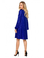 Šaty áčkového střihu s rukávy  modré model 17775635 - Moe