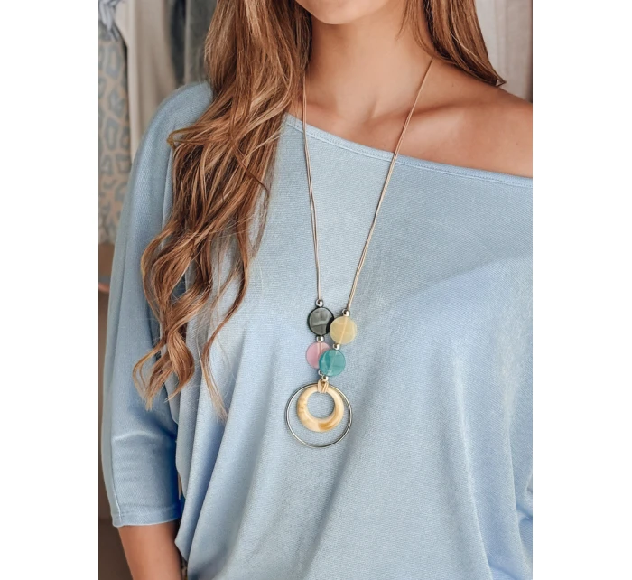 Dámska oversize maslová blúzka s príveskom LUZVIA modrá FashionStreet RY2772