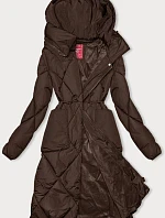 Zimná bunda s golierom hnedá (LHD-23021)