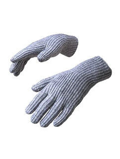 Pletené rukavice na telefón s výrezom na prst - sivé