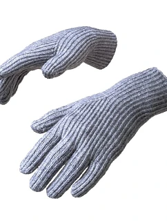 Pletené rukavice na telefón s výrezom na prst - sivé