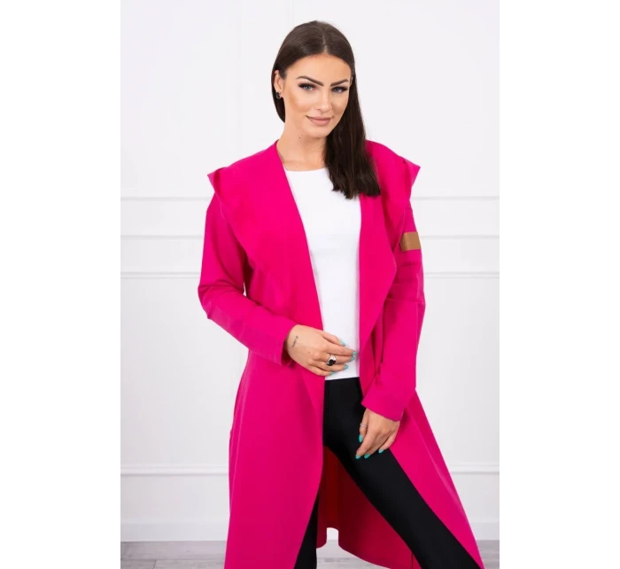 Dlouhá pláštěnka s kapucí fuchsiová