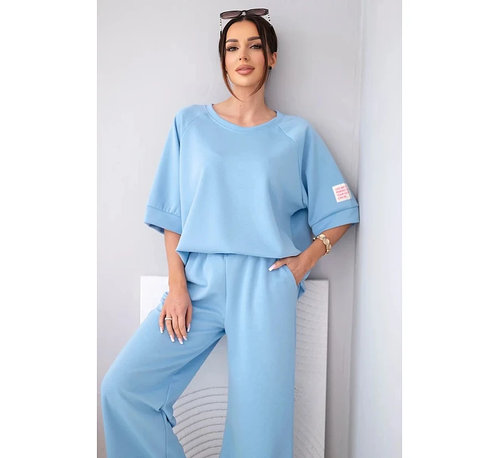 Dámska maslová viskózna mikina a široké nohavice svetlo fialová