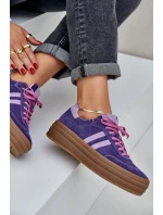 Zazoo N1068S4 Damskie Zamszowe Sneakersy Na Platformie Ciemnofioletowe
