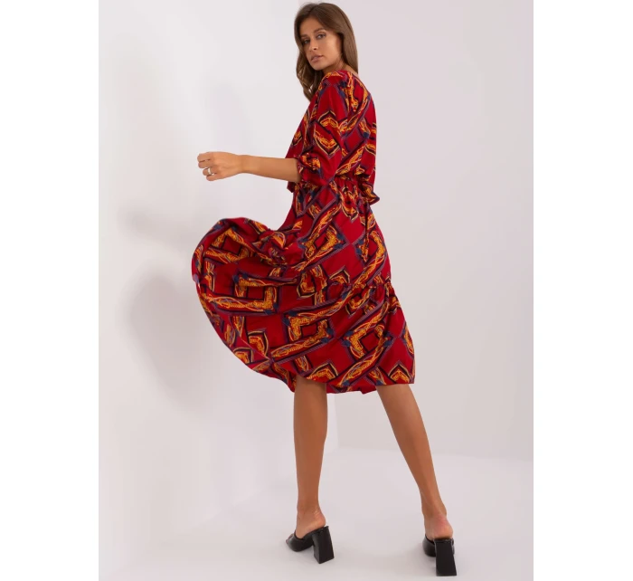 Sukienka LK SK model 18728052 bordowy - FPrice Sukienka LK SK model 18728052 bordowy - FPrice