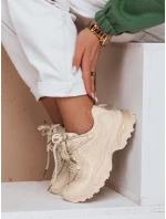 Dámské tenisky se podrážkou beige Dstreet model 21983242 - FashionStreet