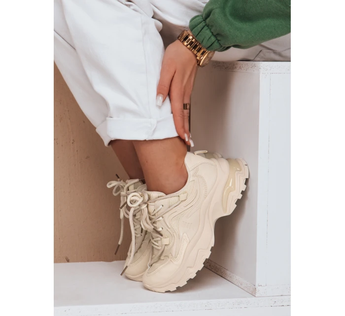 Dámské tenisky se podrážkou beige Dstreet model 21983242 - FashionStreet