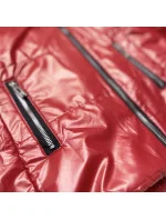 Dámska ľahká zimná bunda metalická bordová (721art)