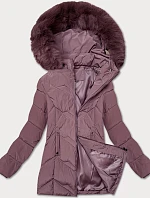 Dámska plus size zimná bunda s kapucňou S'west fialová (B8300-71)