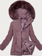 Dámska plus size zimná bunda s kapucňou S'west fialová (B8300-71)