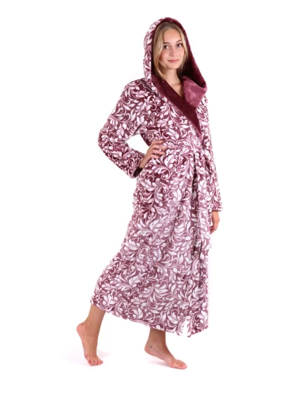 Dámsky župan Flora s kapucňou 3956 4803 mauve wine - Vestis