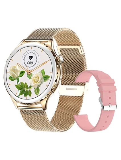 Dámské chytré hodinky Gold + Strap Pink model 21804967 - RUBICON Dámské chytré hodinky Gold + Strap Pink model 21804967 - RUBICON