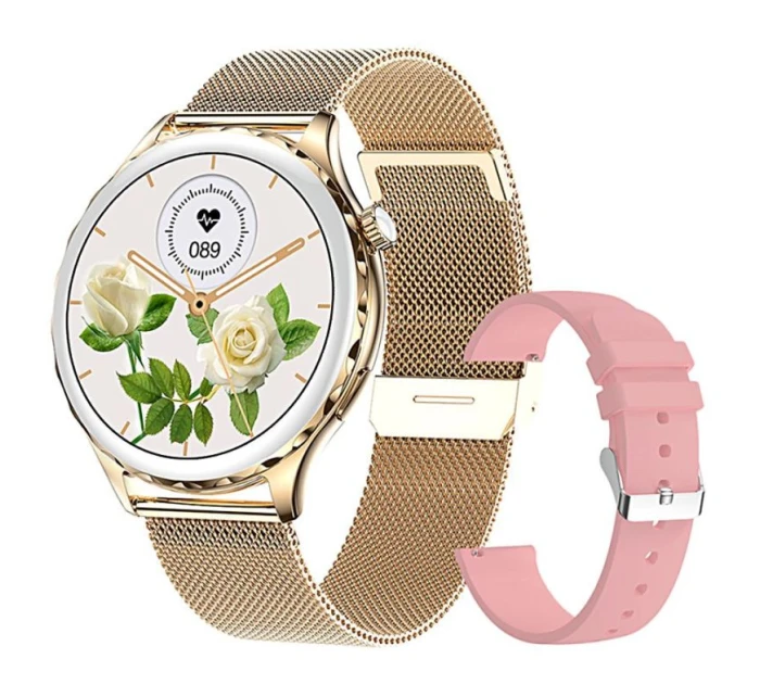 Dámské chytré hodinky Gold + Strap Pink model 21804967 - RUBICON Dámské chytré hodinky Gold + Strap Pink model 21804967 - RUBICON