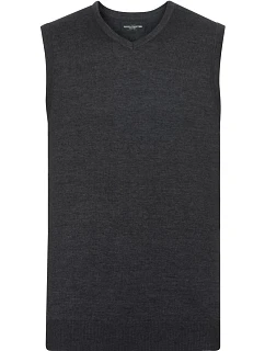 Russell Athletic 716M Svetr s výstrihom do V 11.716M charcoal marl
