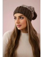 Milano fleecová čiapka K203 ecru melange+mocca Milano fleecová čiapka K203 ecru melange+mocca