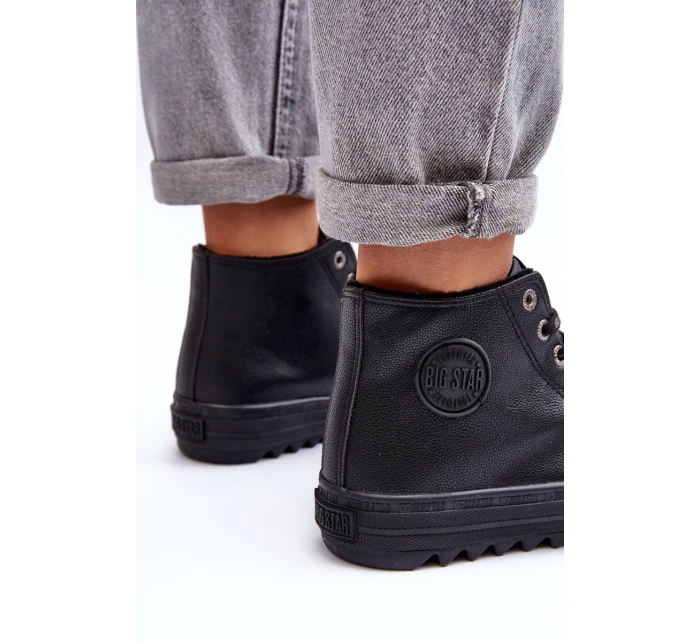 Trampki Damskie Big Star Wysokie Ocieplane Czarne EE274110 Trampki Damskie Big Star Wysokie Ocieplane Czarne EE274110