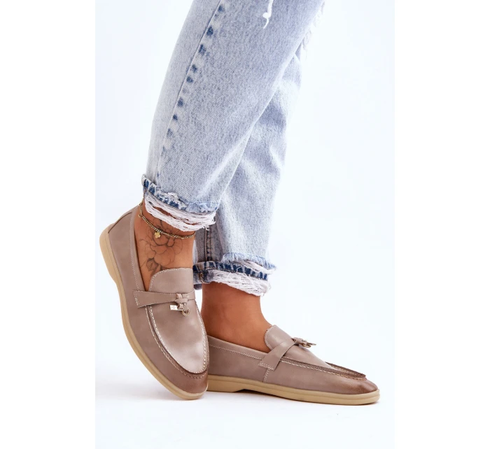 Klasyczne Mokasyny Damskie Szare Cortez