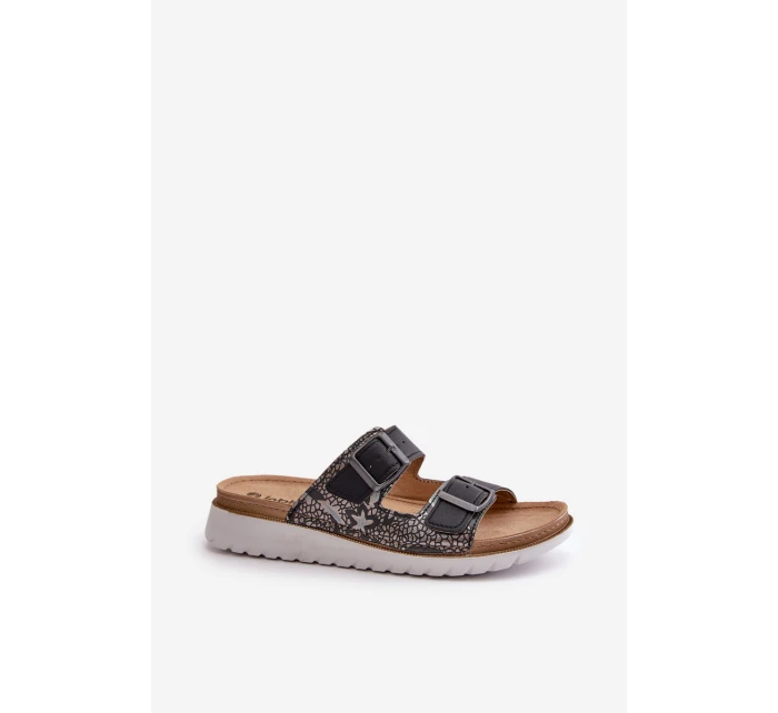 Dámské Pohodlné Pantofle S Přezkami Černé model 21667965 - Inblu