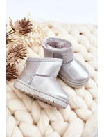 Ocieplane Dziecięce Botki Śniegowce Srebrne Scooby