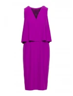 S422 Šaty s čipkovou vložkou - levanduľová