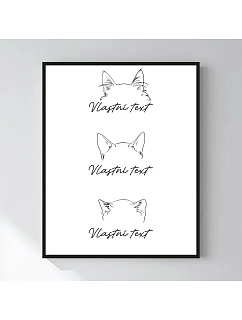 Personalizovaný magický fotoobraz v rámu - 40x50 - zvířecí ouška