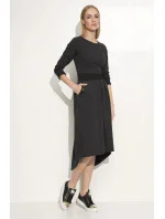 Dámske voľnočasové šaty s voľnou sukňou grafitové - Šedá / 3XL - Makadamové