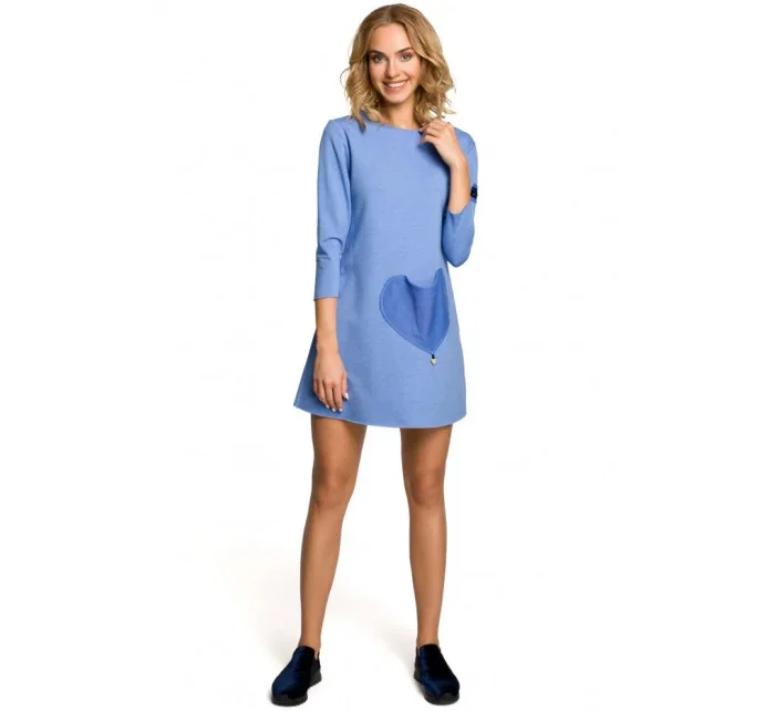 Dámska tunika z francúzskeho froté úpletu s vreckom v tvare srdca M053 - MOE